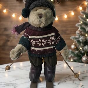 Russ Berrie Skiing Bear – Vintage Collectible Plush